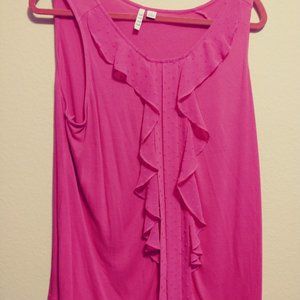 Elle Pink Front Ruffle Tank Top